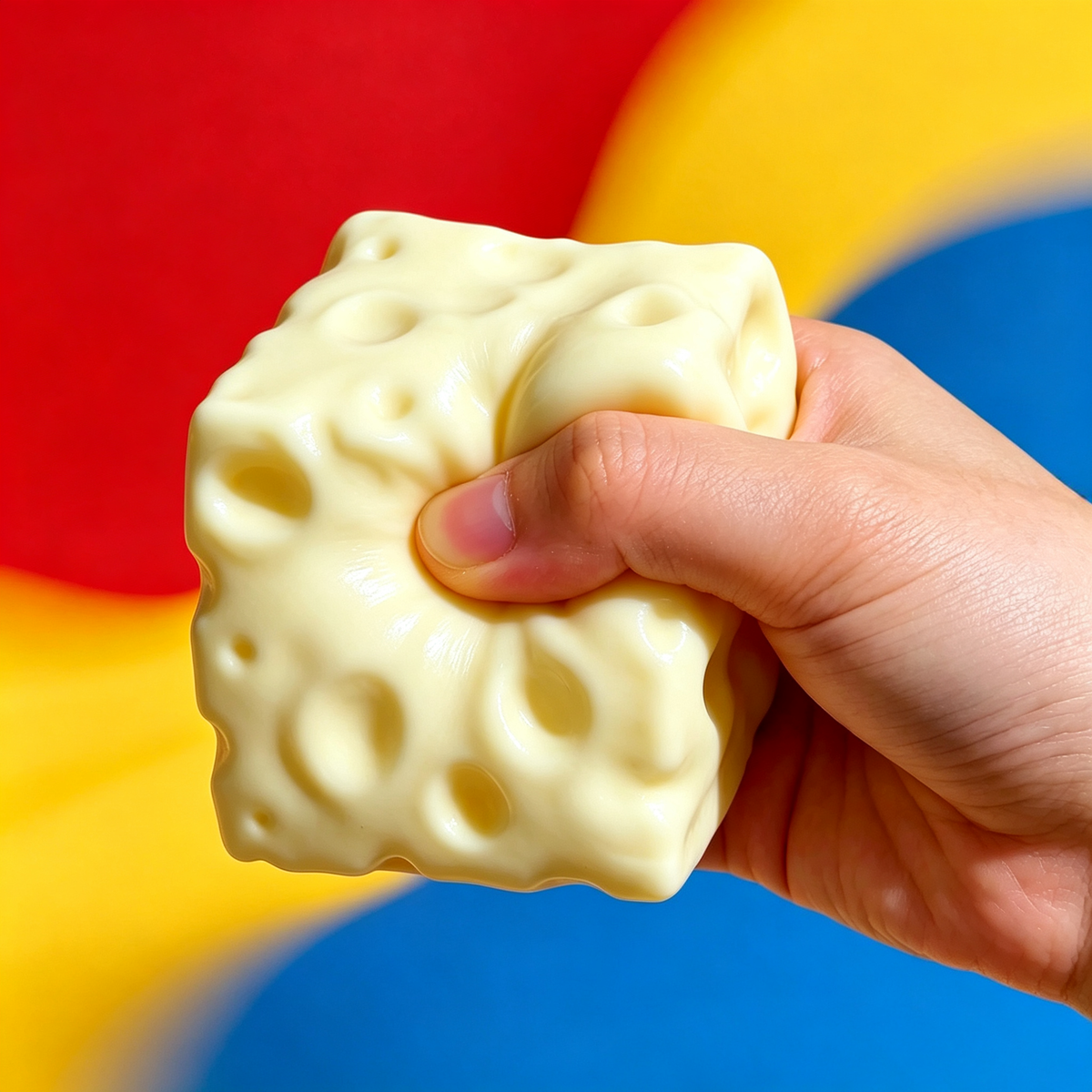Rebound Syndicate Square Cheese Block Stress Relief Squishy Fidget Toys